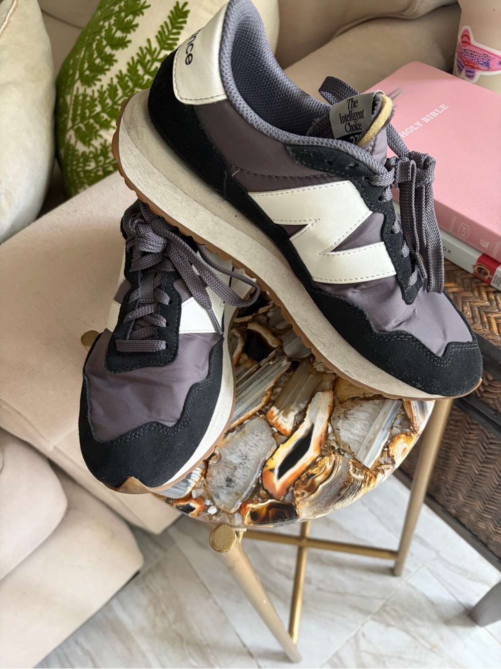 New Balance women’s  Gray, Black & White Classic Runner Sneakers